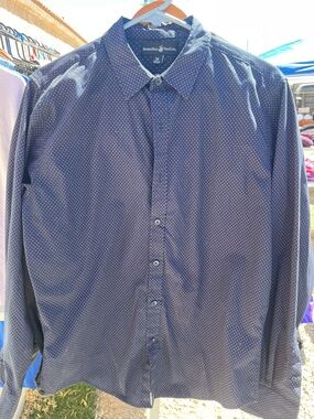 U.S. Polo Assn. Navy Microdot Long-Sleeve Button-Down Shirt